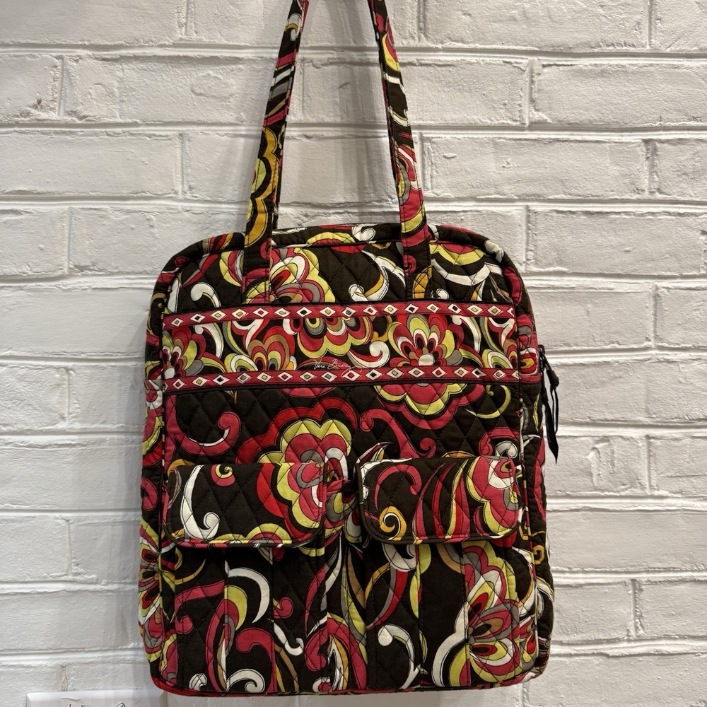 Vera Bradley Puccini Double Handle Shoulder Tote Purse Bag Double Front Pockets